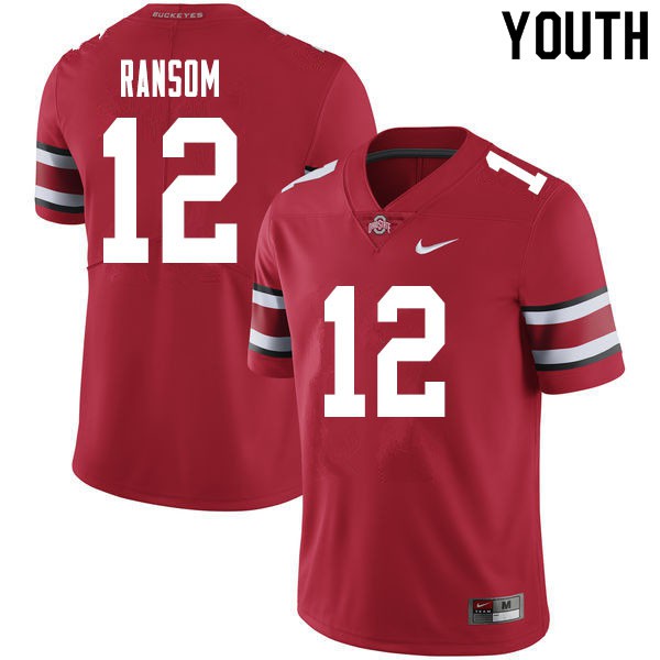 Ohio State Buckeyes #12 Lathan Ransom Youth High School Jersey Red